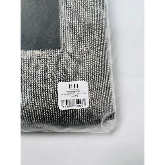 NEW! Hardware Italian Linen Mesh Sheer Drapery- GRAY, 50" X 120" - Picture 5 of 8